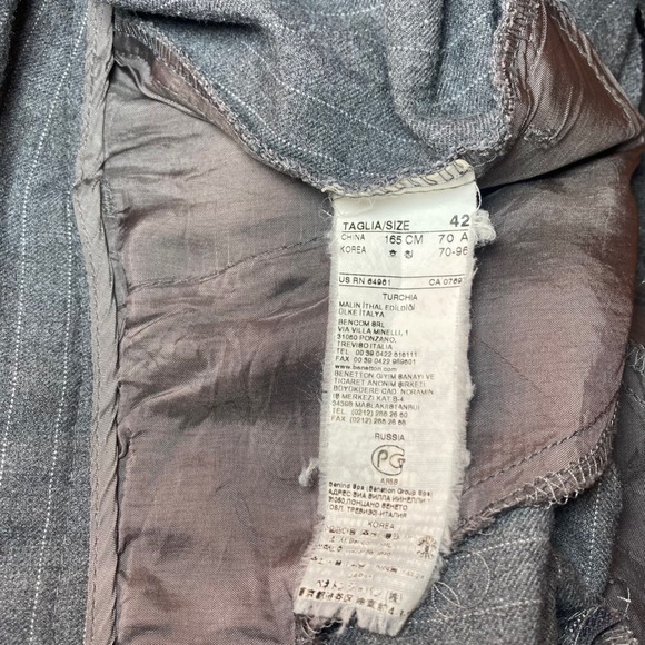 United Colors of Benetton Women Gray Pinstripe Straight Leg Dress Pants 30" Read - Picture 7 of 7
